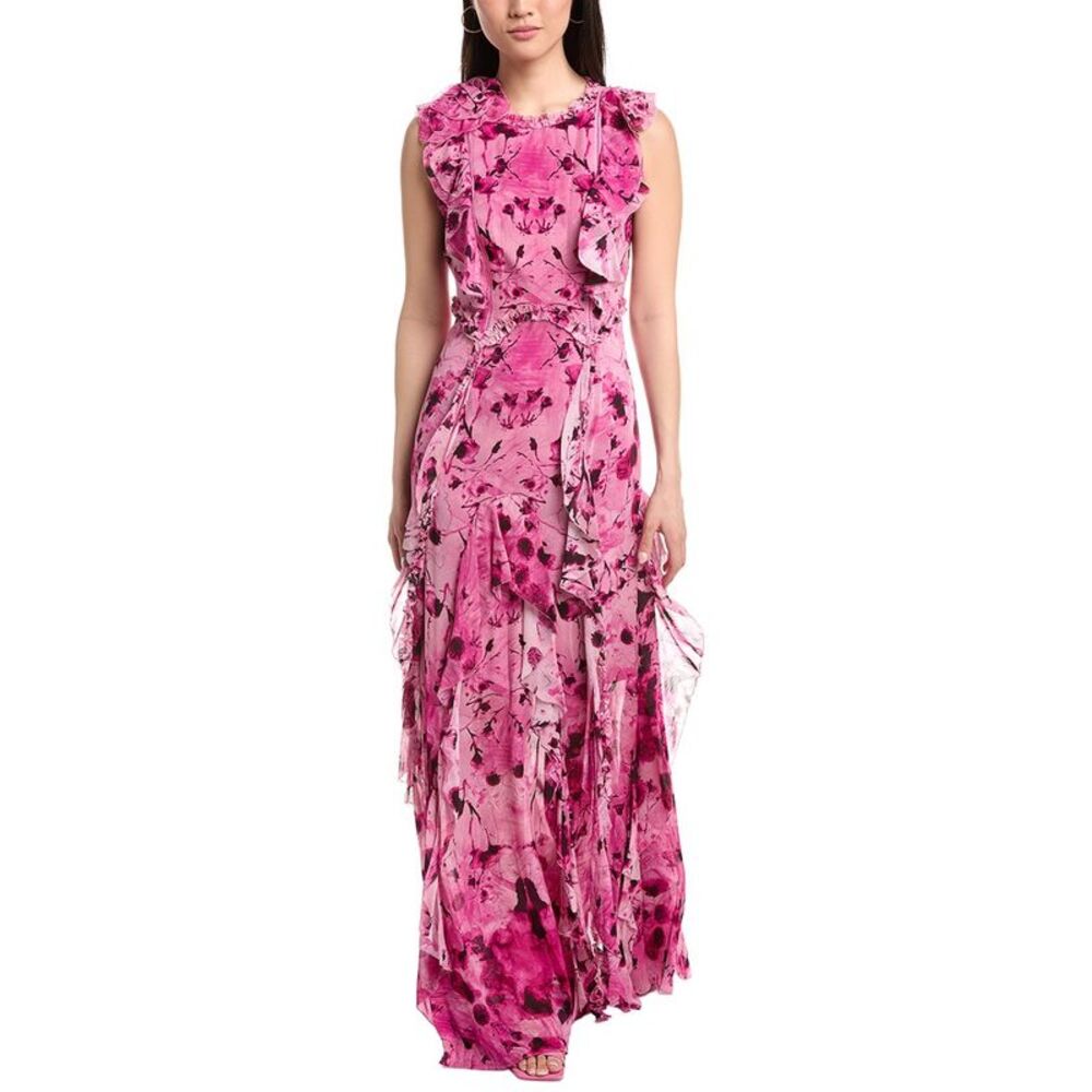 Marchesa Notte Womens  Printed Maxi Dress, Pink
